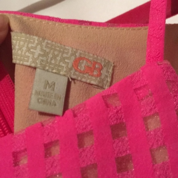 Vibrant Pink GB Peplum Tank Top - Picture 3 of 5
